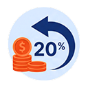 Icon for Cashback Hingga 20%!